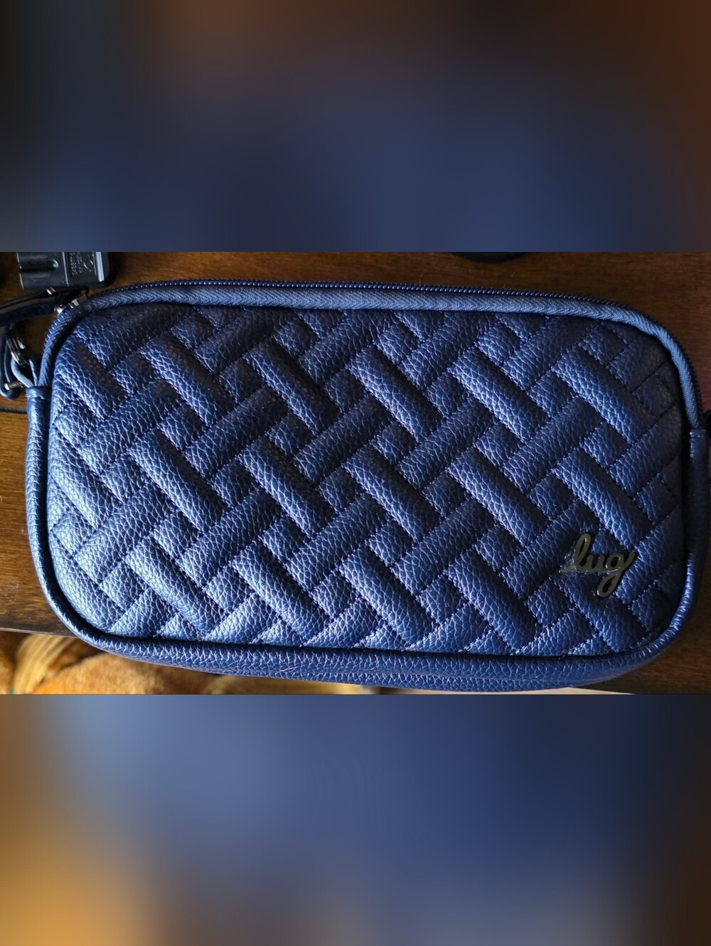 lug Green and Navy Plaid Interior Wristlet